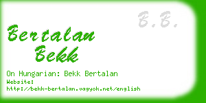 bertalan bekk business card